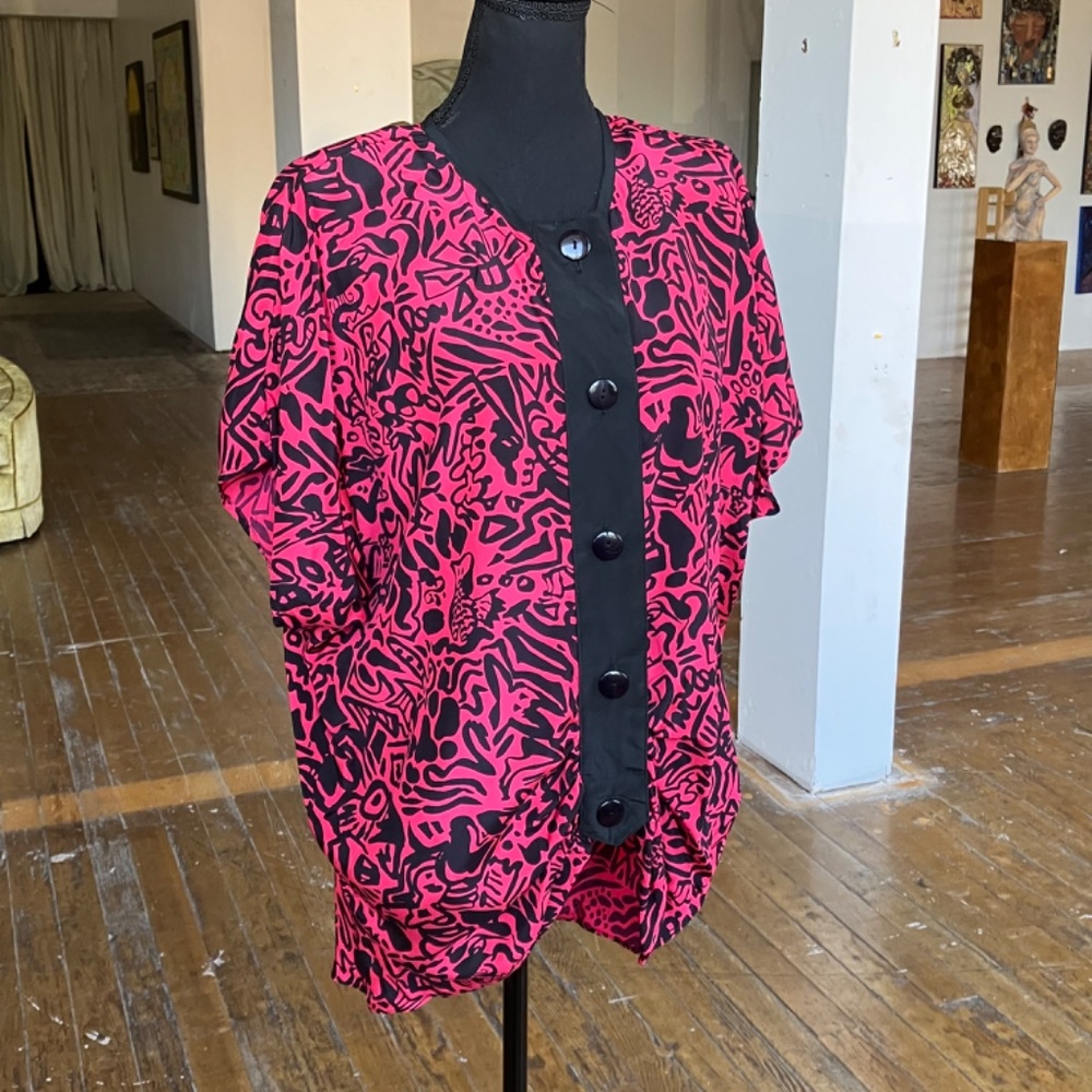 Pink and black 80s skirt set - Picture 10 of 15